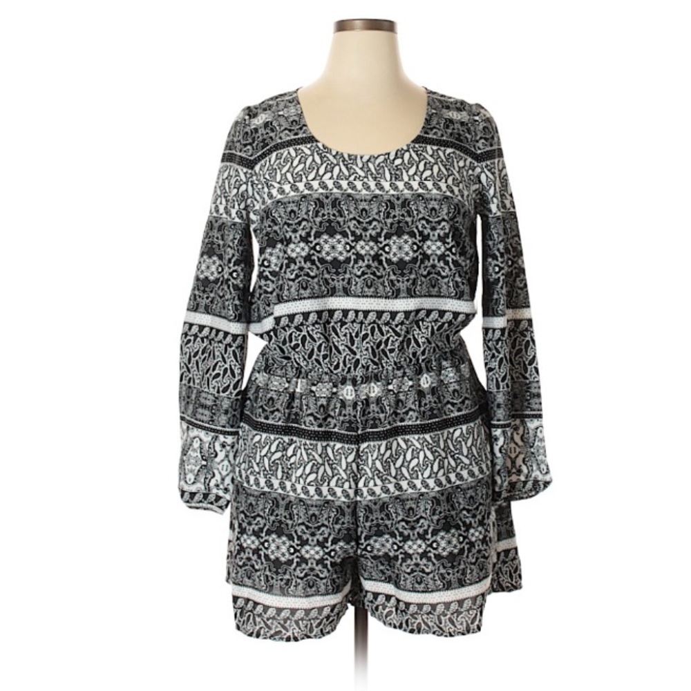 Black & White Print Romper